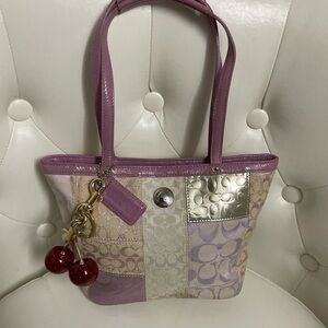 Mini Coach Pink  Patchwork Tote